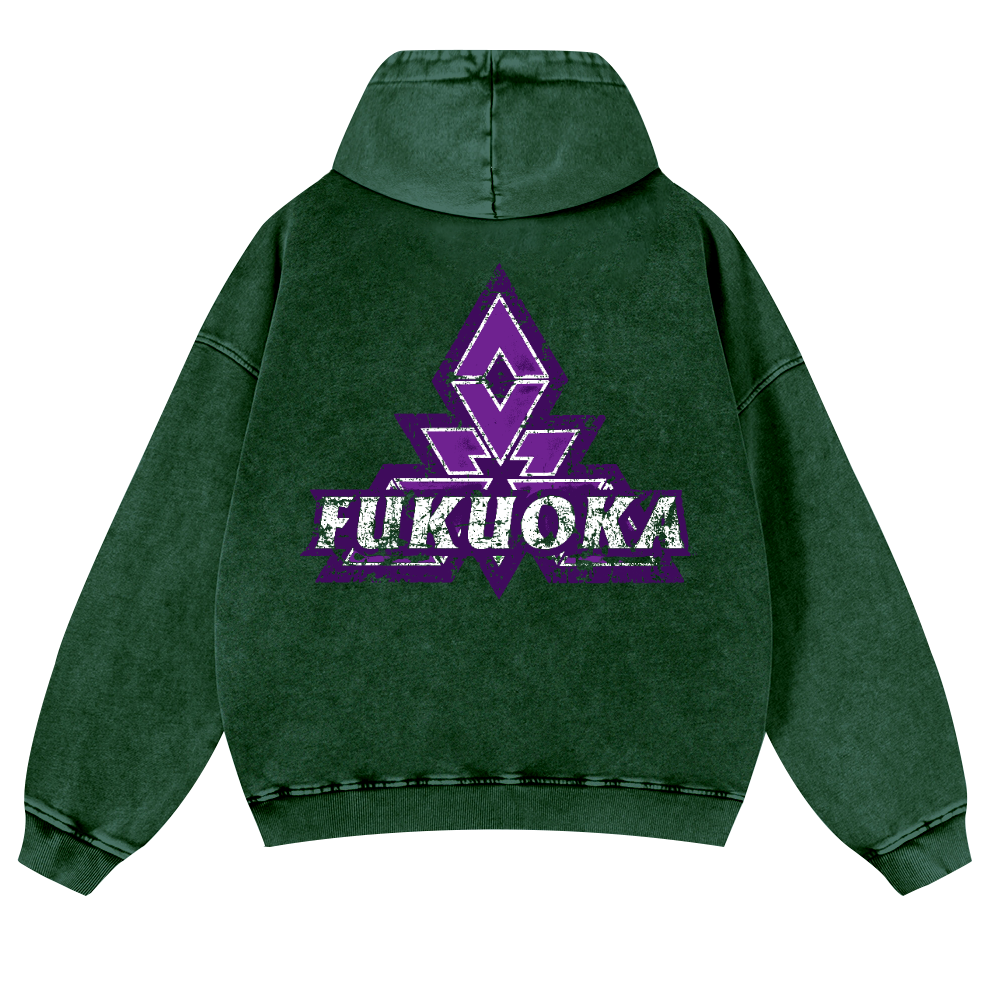 Fukuoka Vintage Washed Cotton Back Art Hoodie