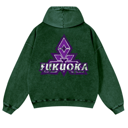 Fukuoka Vintage Washed Cotton Back Art Hoodie