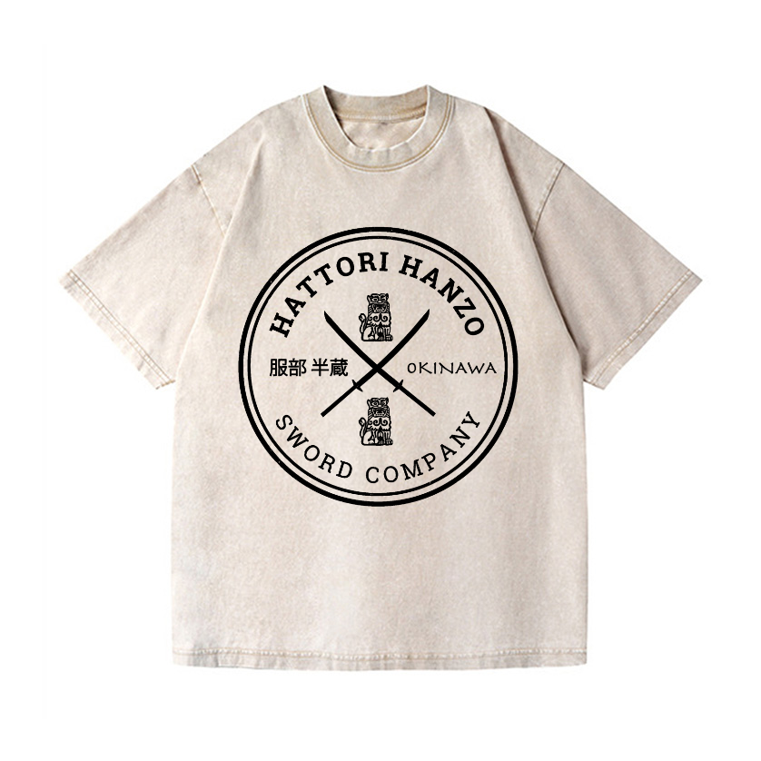 Hattori Hanzo Sword Company Vintage Wash Japanese Design T-Shirt