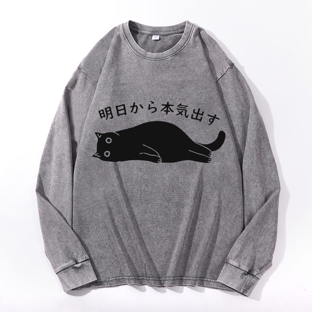 Get Serious from Tomorrow Onwards Vintage Cotton Wash Crewneck Sweatshirt