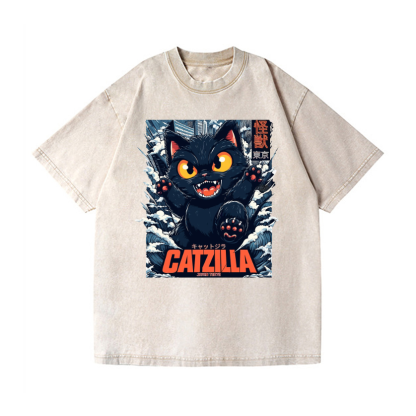 Catzilla Vintage Wash Japanese Design T-Shirt