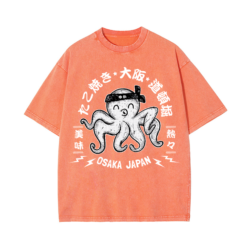 Osaka Takoyaki Vintage Wash Japanese Design T-Shirt