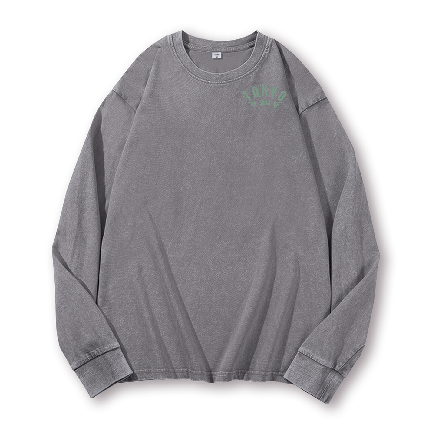 Tokyo Kanto Japan Vintage Washed Cotton Back Art Long-sleeve T-shirt
