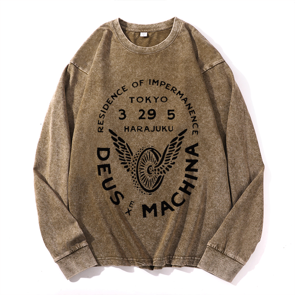 Vintage Cotton Wash Crewneck Sweatshirt