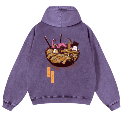 Ramen Vintage Washed Cotton Back Art Hoodie