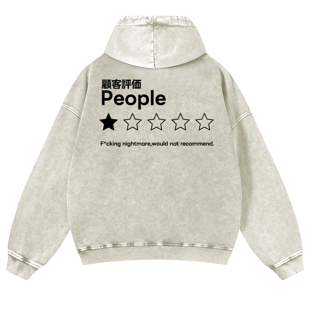 People Vintage Washed Cotton Back Art Hoodie