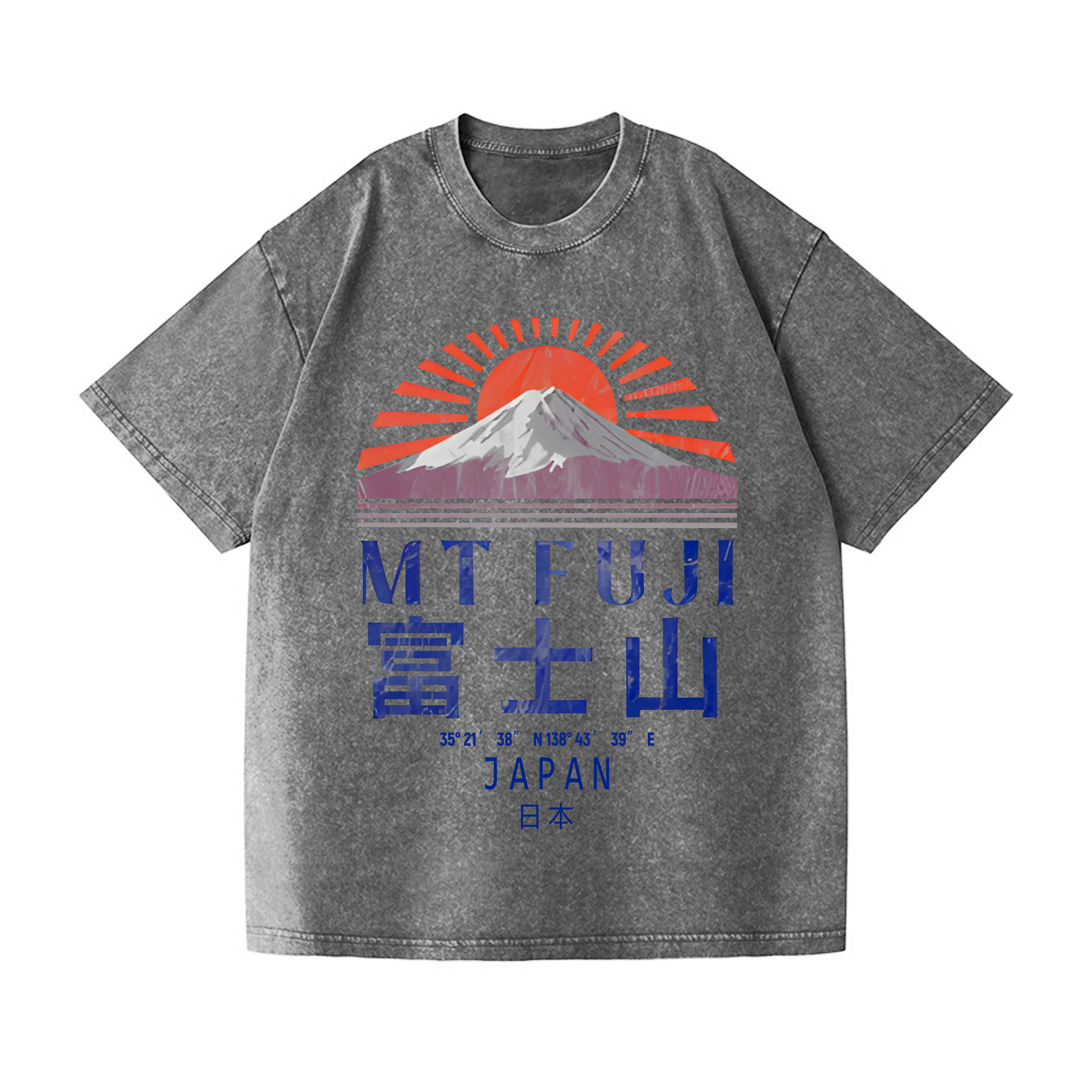 Mount Fuji Vintage Wash Japanese Design T-Shirt