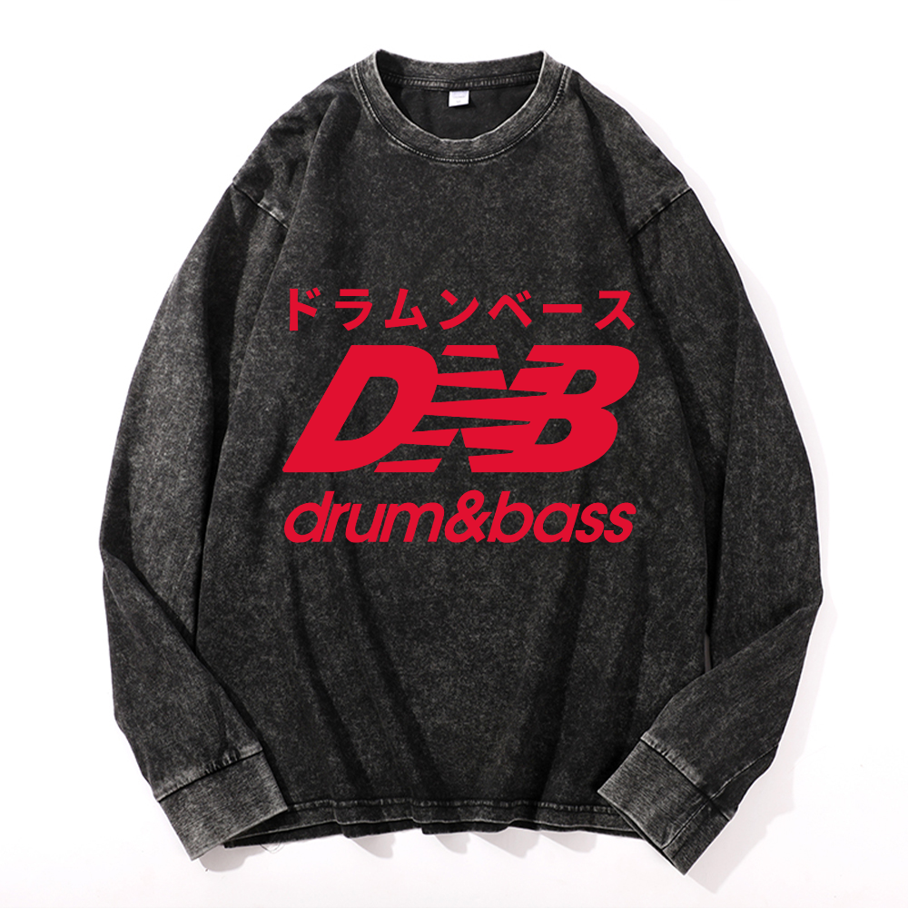 Drum and Bass Vintage Cotton Wash Crewneck Sweatshirt