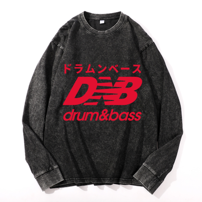 Drum and Bass Vintage Cotton Wash Crewneck Sweatshirt