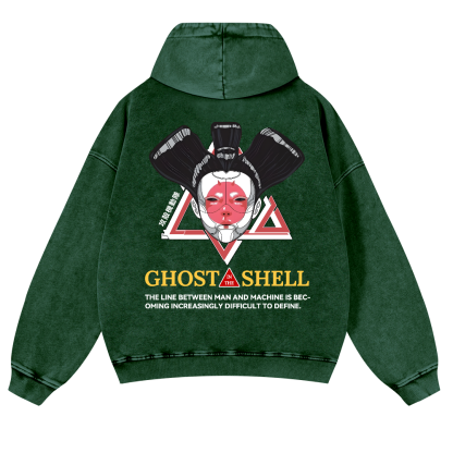 Ghost in the Shell Geisha Vintage Washed Cotton Back Art Hoodie