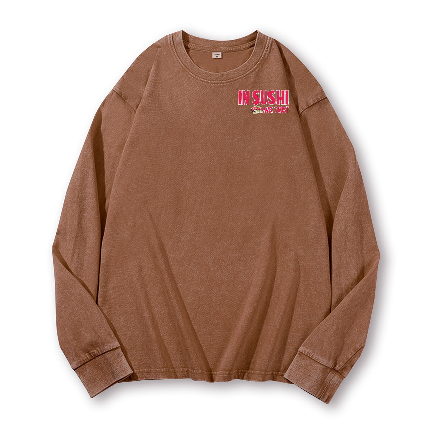 In Sushi We Trust Vintage Washed Cotton Back Art Long-sleeve T-shirt