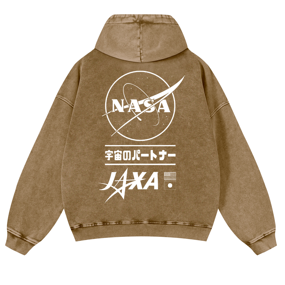 Nasa Vintage Washed Cotton Back Art Hoodie