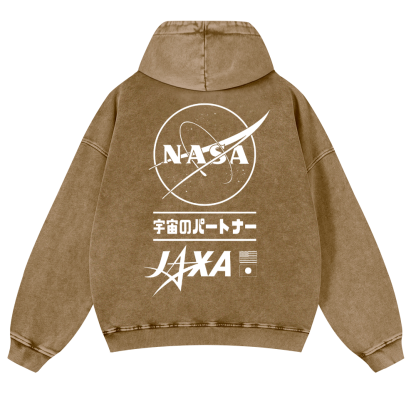 Nasa Vintage Washed Cotton Back Art Hoodie