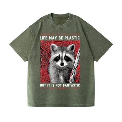 Raccoon Vintage Wash Japanese Design T-Shirt