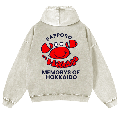 Sapporo Vintage Washed Cotton Back Art Hoodie