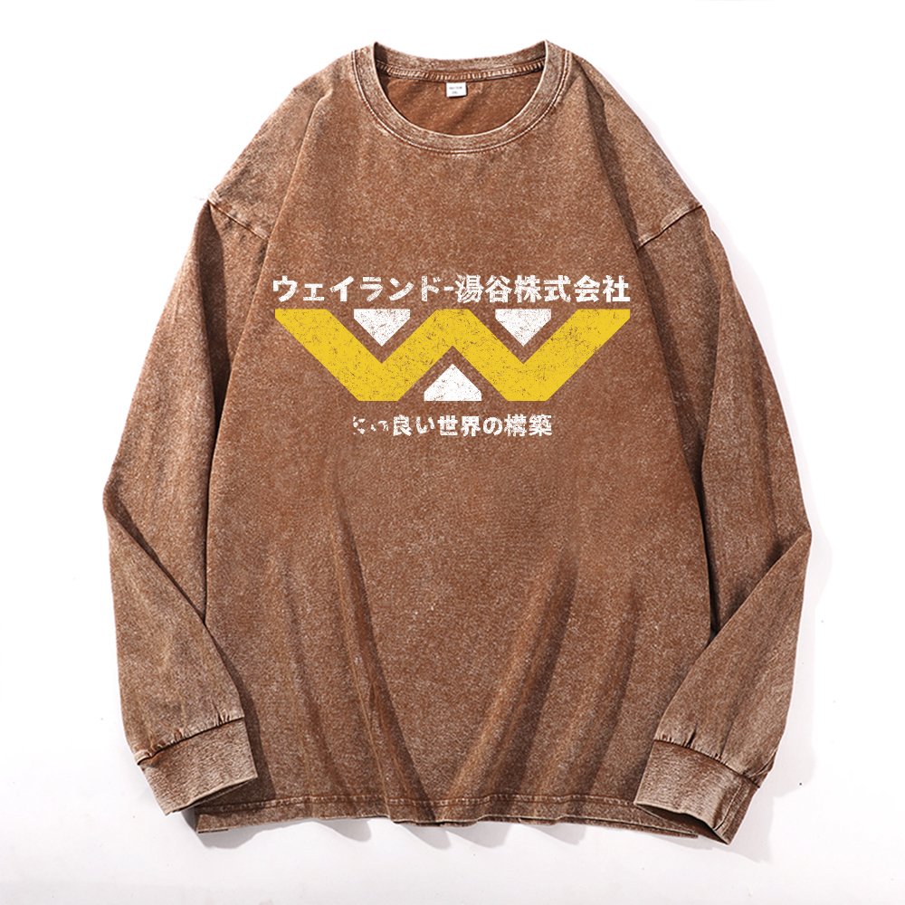 Weyland Yutani  Vintage Cotton Wash Crewneck Sweatshirt