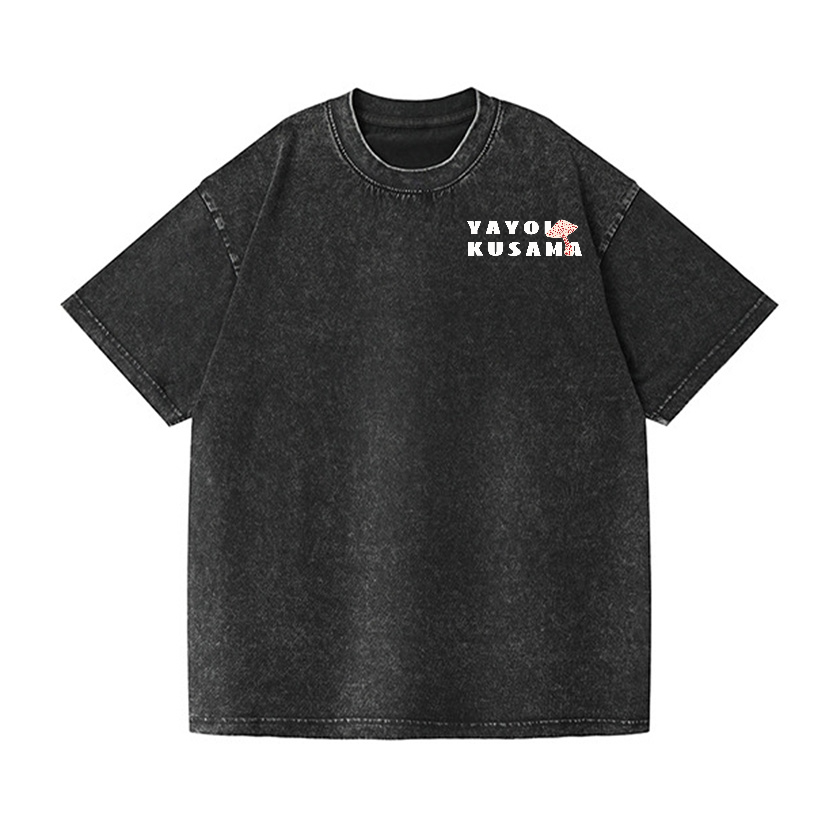 Yayoi Kusama Mushroom Pumpkin Vintage Wash Japanese Design Back Art T-Shirt