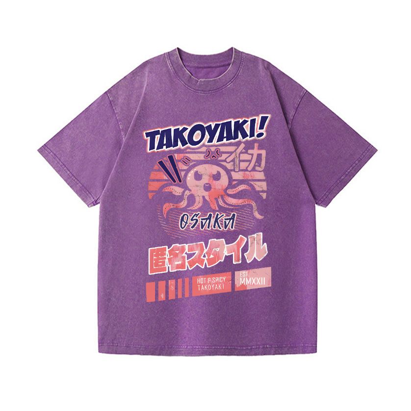 Octopus Takoyaki Vintage Wash Japanese Design T-Shirt