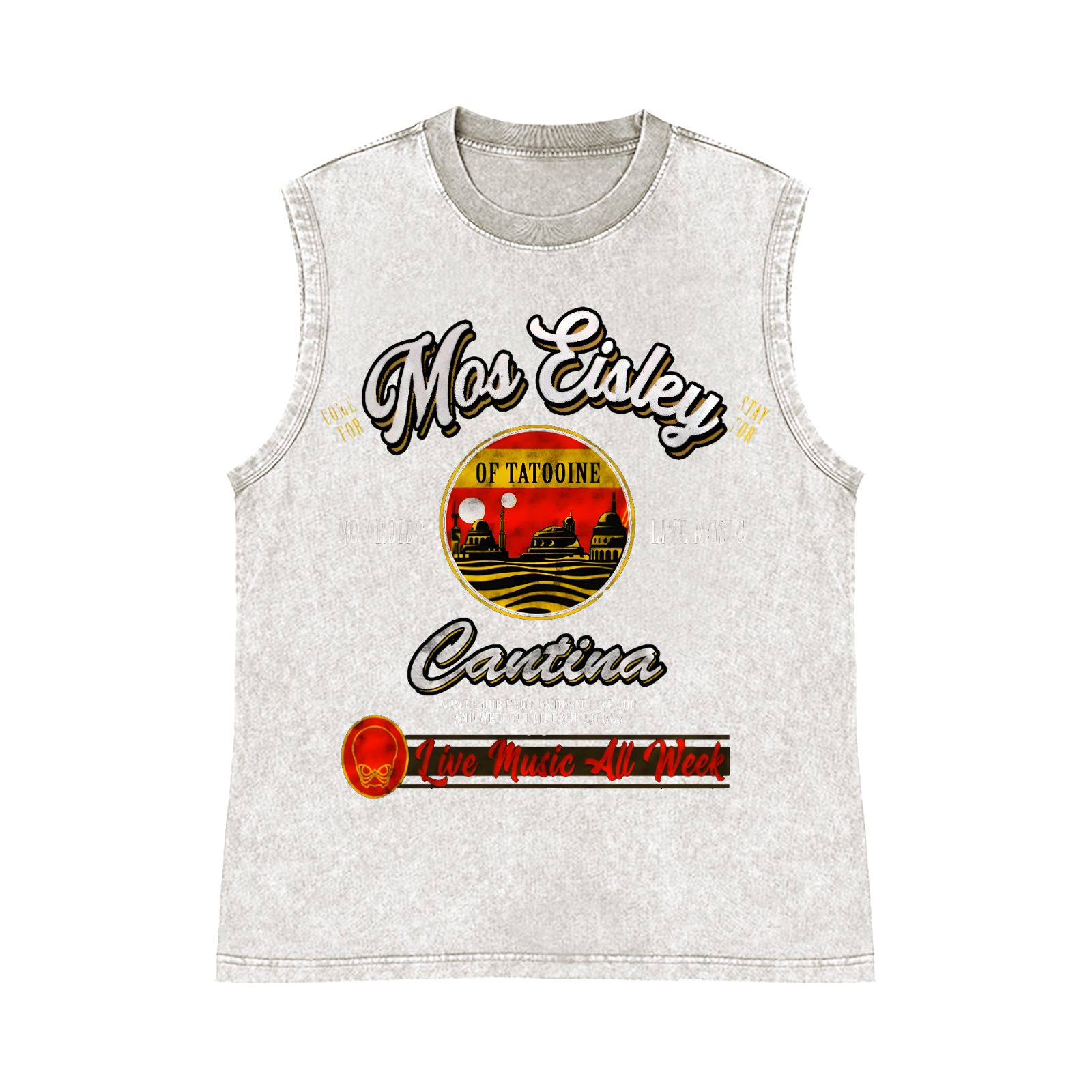 Mos Eisley Cantina  Pure Cotton Wash-Dyed Sleeveless Tank Top