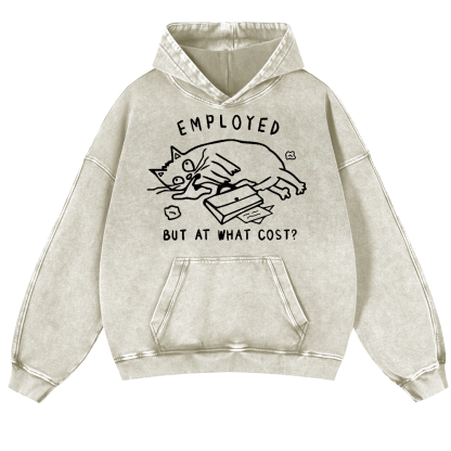 Cat Vintage Washed Thick Cotton Hoodie