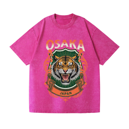Osaka Tiger Vintage Wash Japanese Design T-Shirt