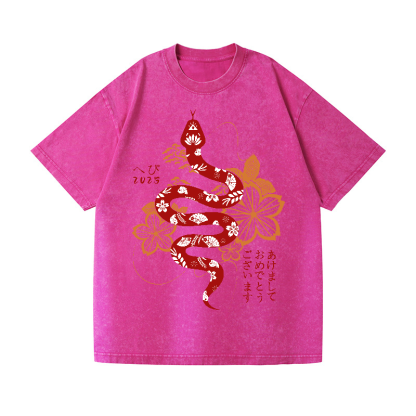 New Year Vintage Wash Japanese Design T-Shirt