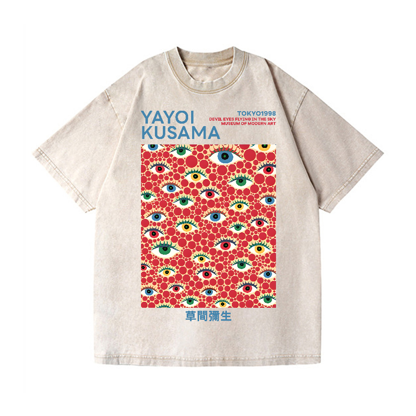 Yayoi Kusama eyes Vintage Wash Japanese Design T-Shirt