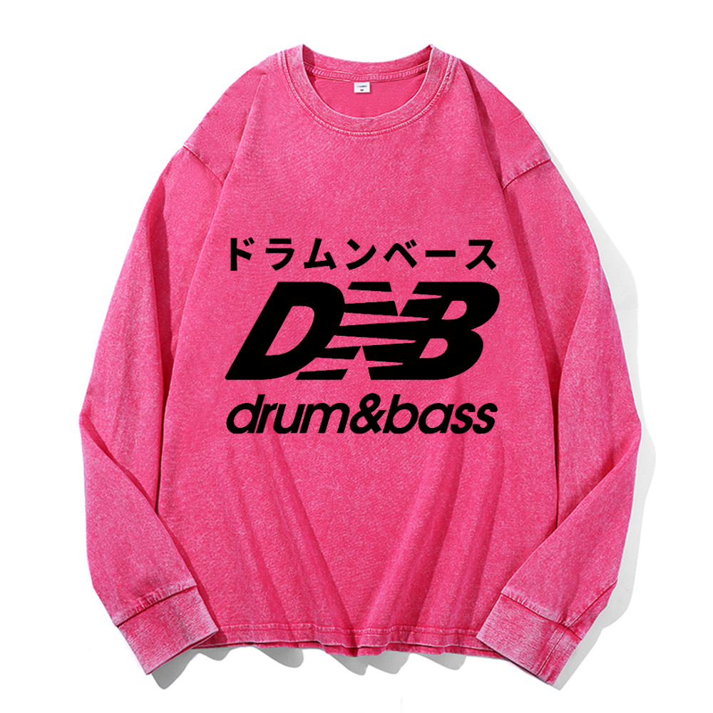 Drum and Bass Vintage Cotton Wash Crewneck Sweatshirt