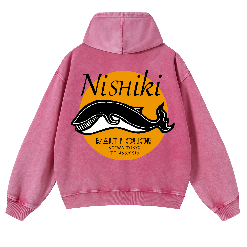 Nishiki Vintage Washed Cotton Back Art Hoodie