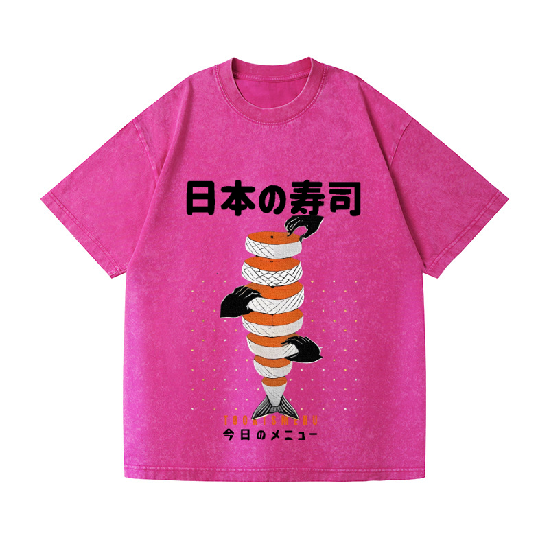 Delicious Salmon Sushi Vintage Wash Japanese Design T-Shirt