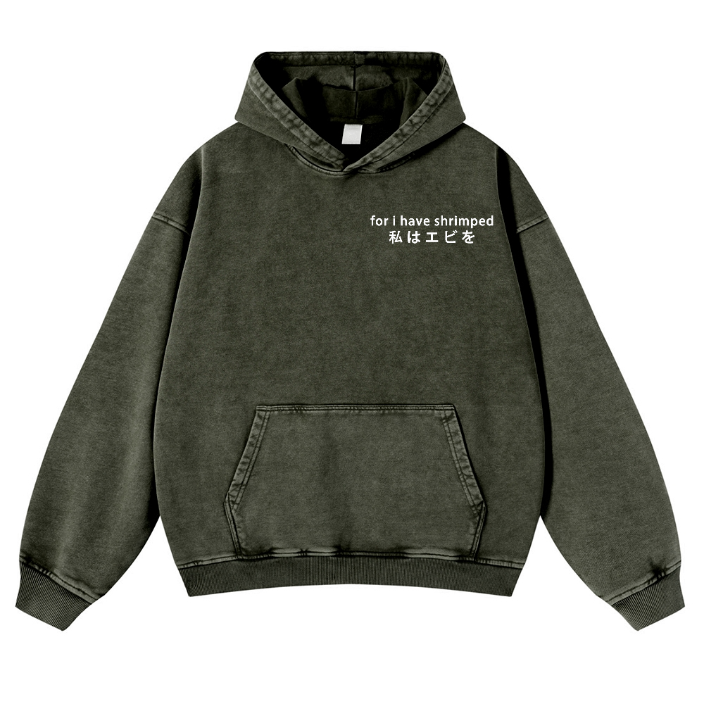 Shrimp Vintage Washed Cotton Back Art Hoodie