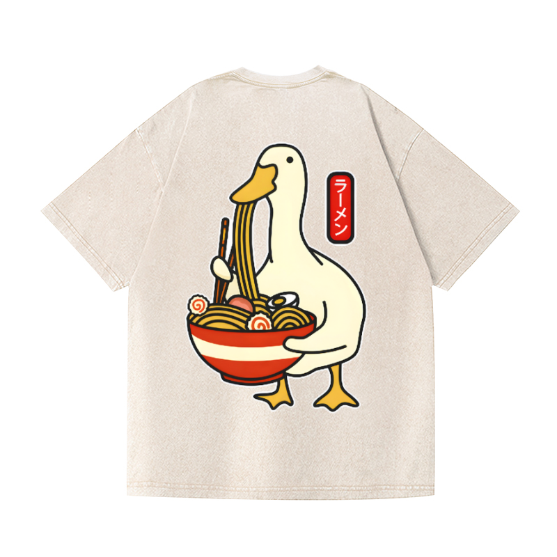 Ramen Goose Vintage Wash Japanese Design Back Art T-Shirt