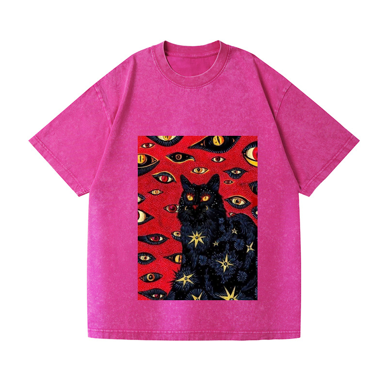 Cat Vintage Wash Japanese Design T-Shirt