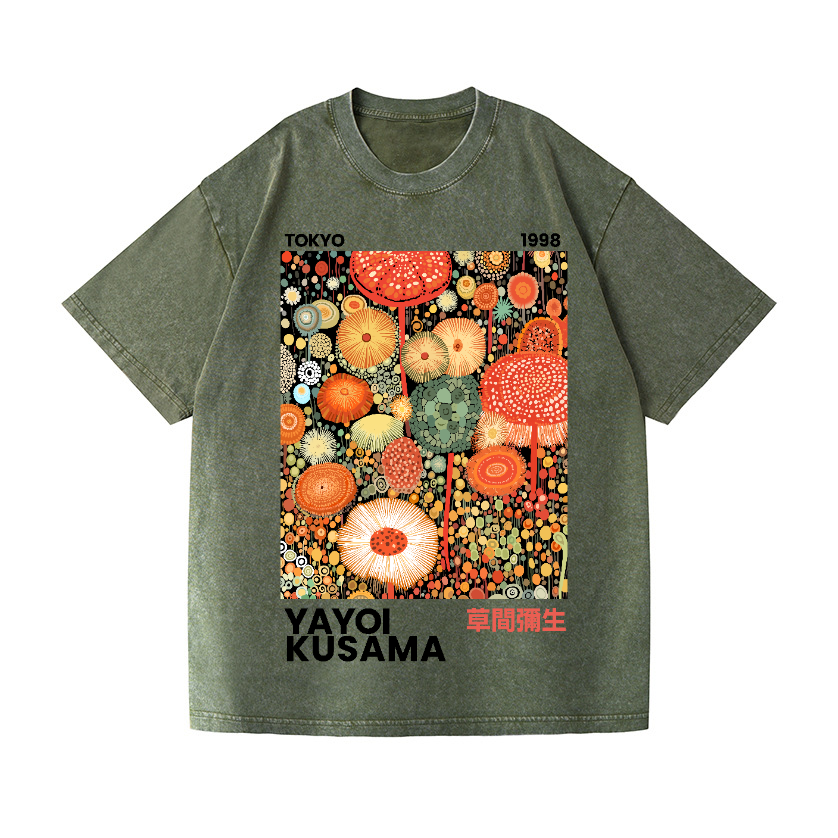 Yayoi Kusama Vintage Wash Japanese Design T-Shirt