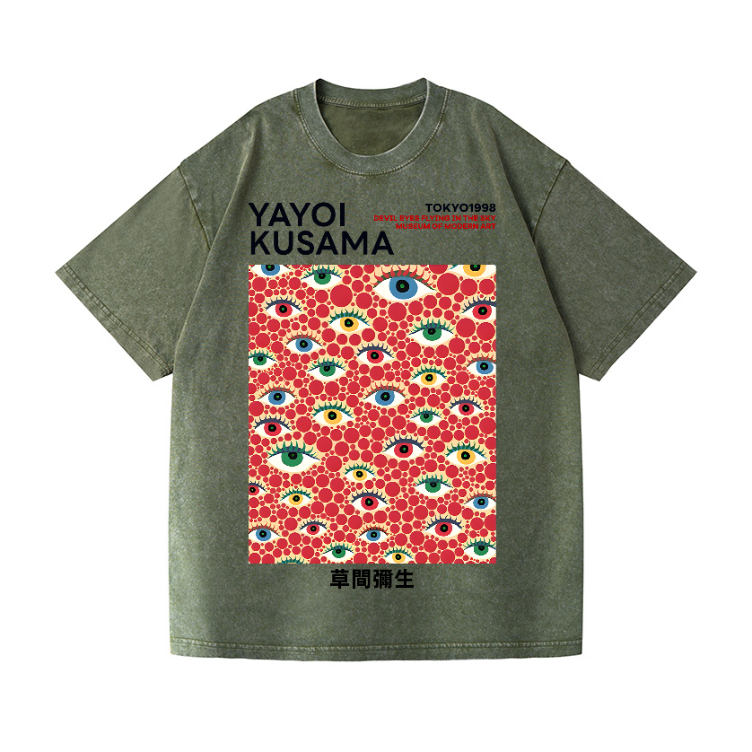 Yayoi Kusama eyes Vintage Wash Japanese Design T-Shirt