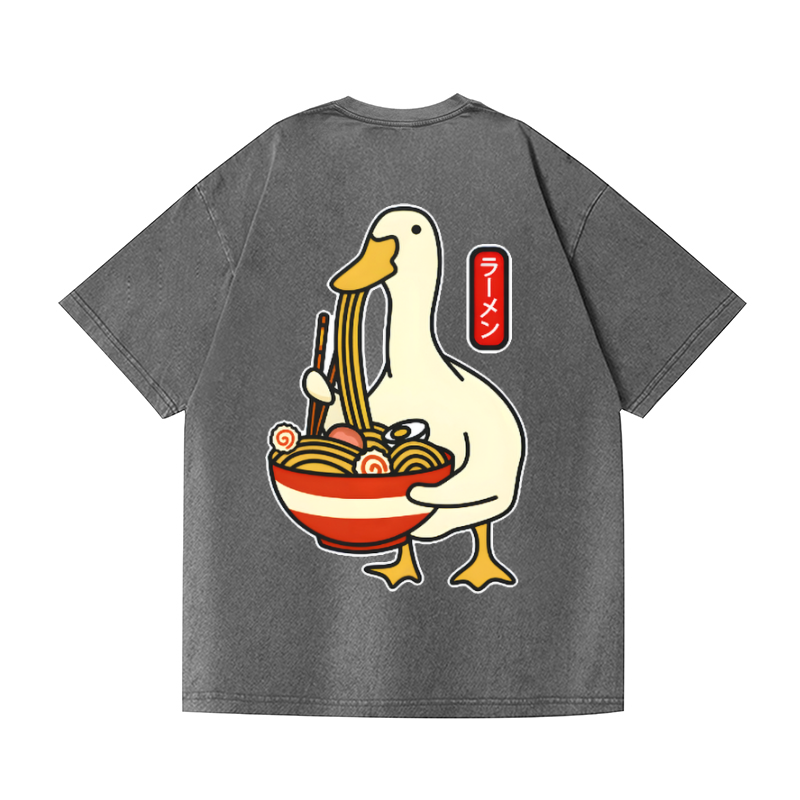 Ramen Goose Vintage Wash Japanese Design Back Art T-Shirt