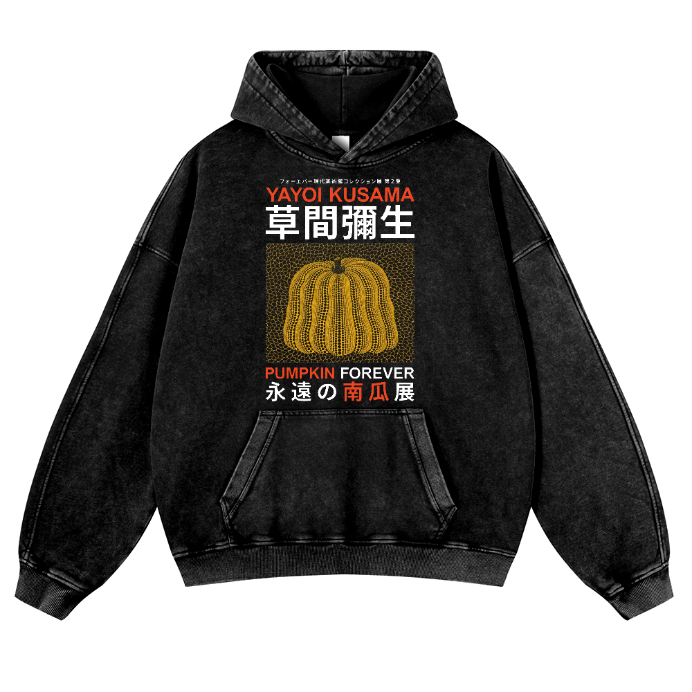 Pumpkin Forever Vintage Washed Thick Cotton Hoodie