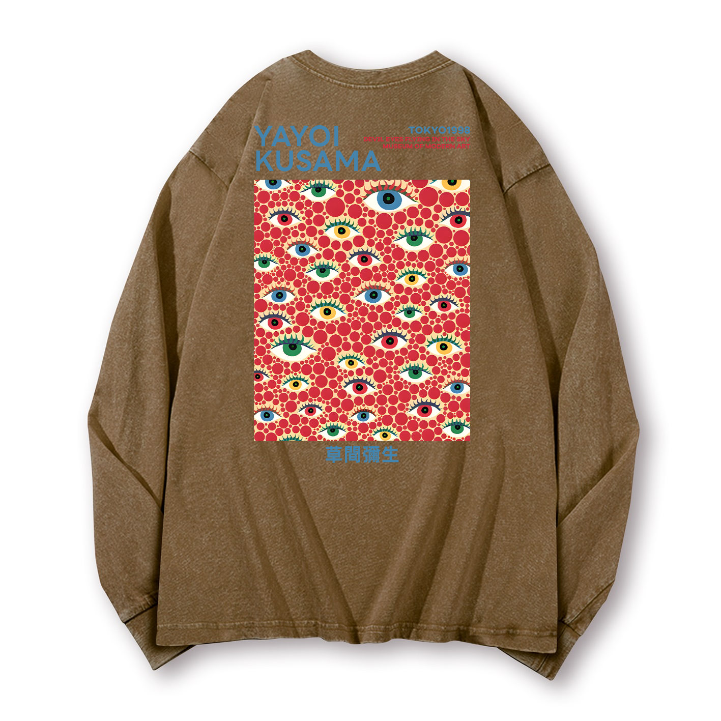 Yayoi Kusama Vintage Washed Cotton Back Art Long-sleeve T-shirt