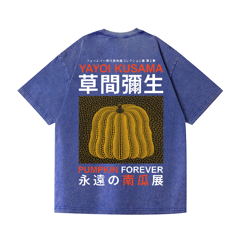 Yayoi Kusama Pumpkin Vintage Wash Japanese Design Back Art T-Shirt