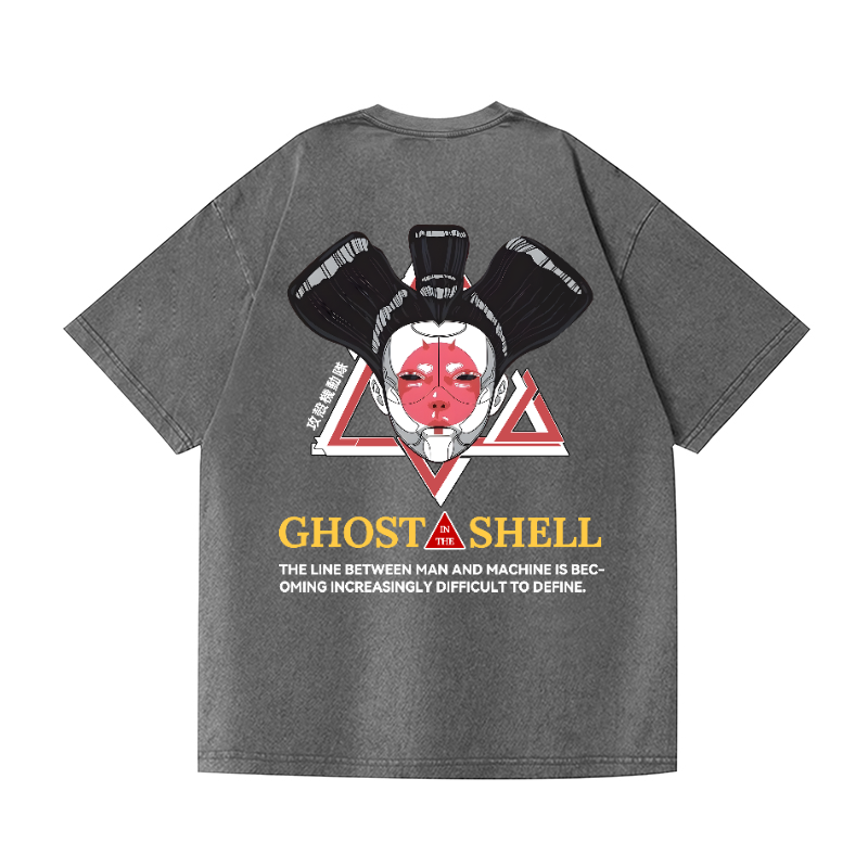 Ghost in the Shell Geisha Vintage Wash Japanese Design Back Art T-Shirt
