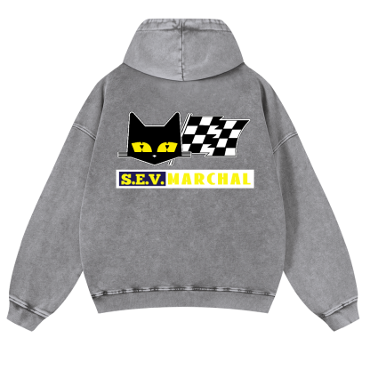 S.E.V Marchal Vintage Washed Cotton Back Art Hoodie