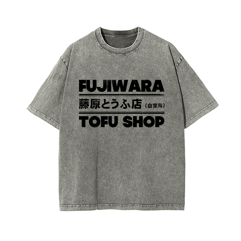 Tomoshi Fujiwara's Store Vintage Wash Japanese Design T-Shirt