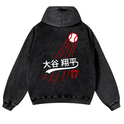 Shohei Ohtani Vintage Washed Cotton Back Art Hoodie