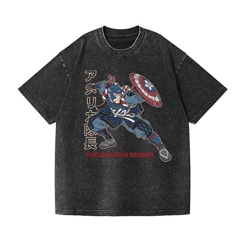Captain Ukiyoe Vintage Wash Japanese Design T-Shirt