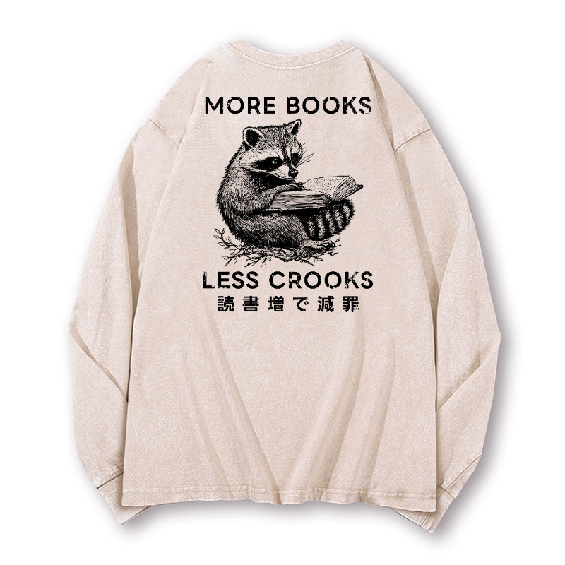 Racoons Vintage Washed Cotton Back Art Long-sleeve T-shirt