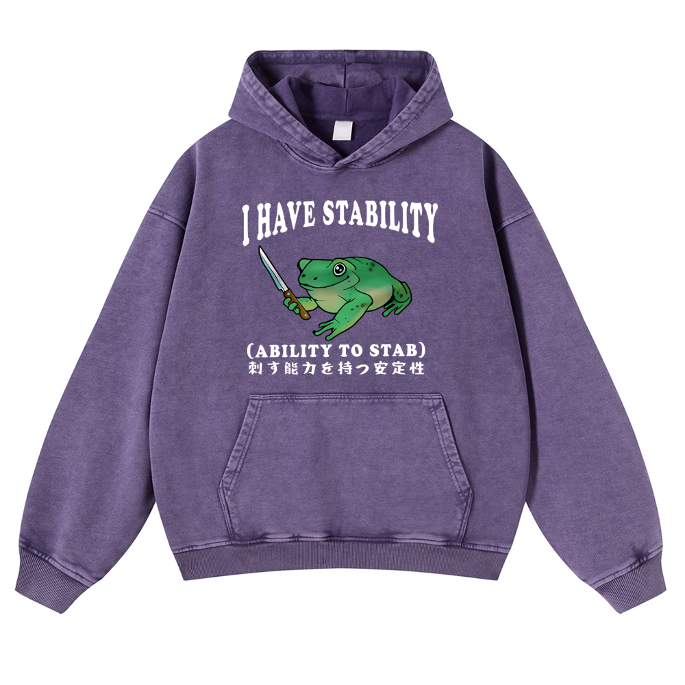 Frog Vintage Washed Thick Cotton Hoodie