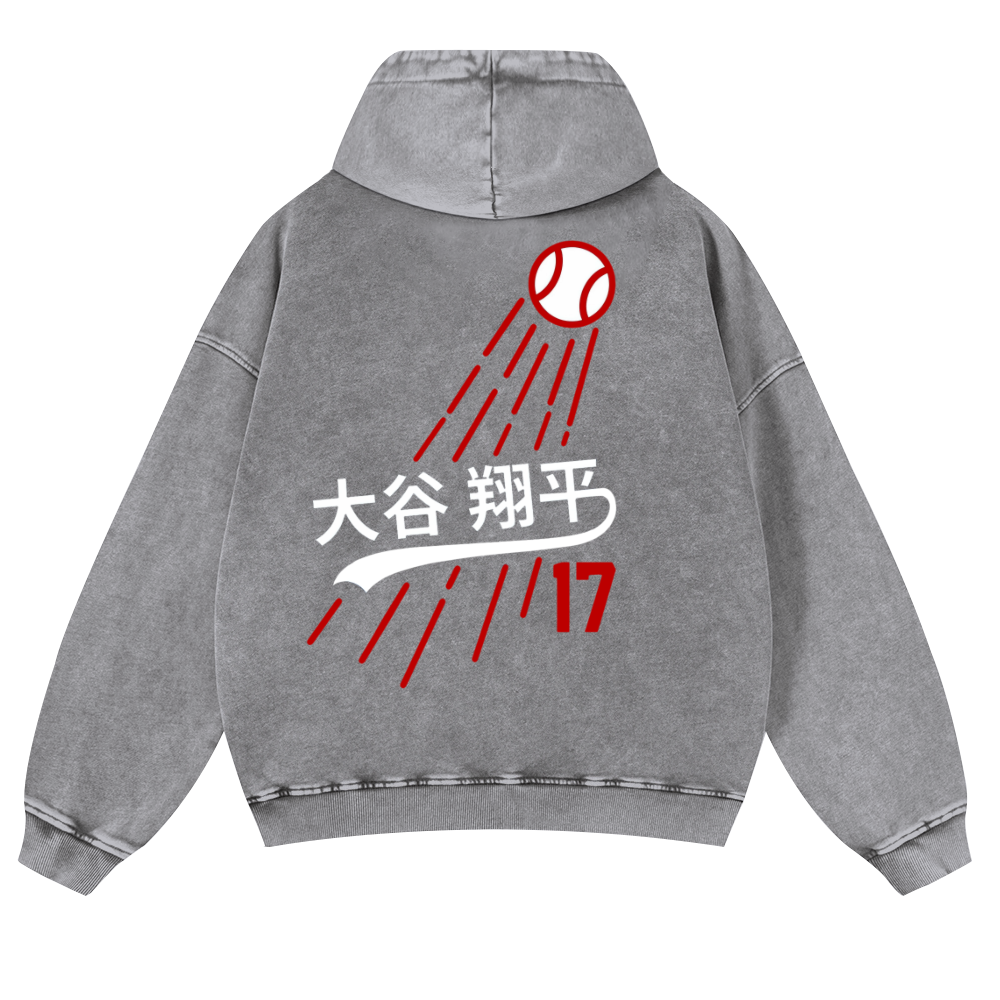Shohei Ohtani Vintage Washed Cotton Back Art Hoodie