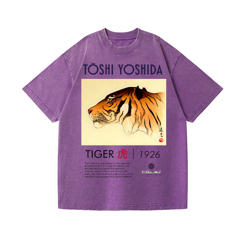 Toshi Yoshida Tiger Vintage Wash Japanese Design T-Shirt