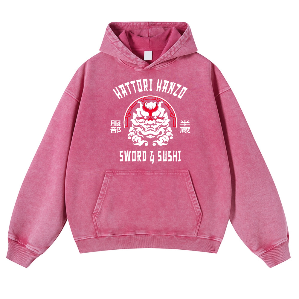 Hattori Hanzo Vintage Washed Thick Cotton Hoodie