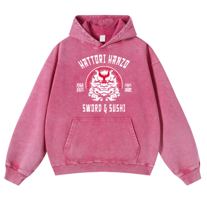 Hattori Hanzo Vintage Washed Thick Cotton Hoodie